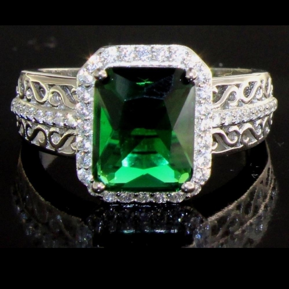 Step Cut 4.25 ct Emerald Designer Ring